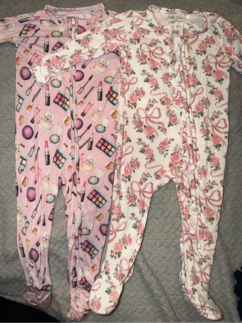 2 baby girl bamboo pjs